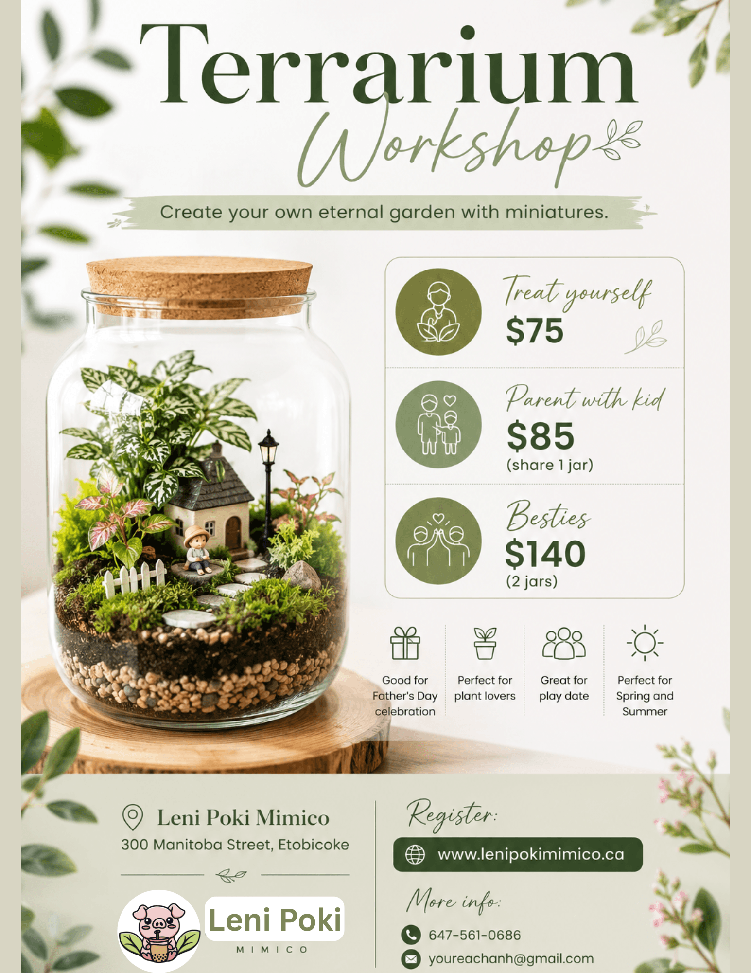 June 6 - Terrarium workshop