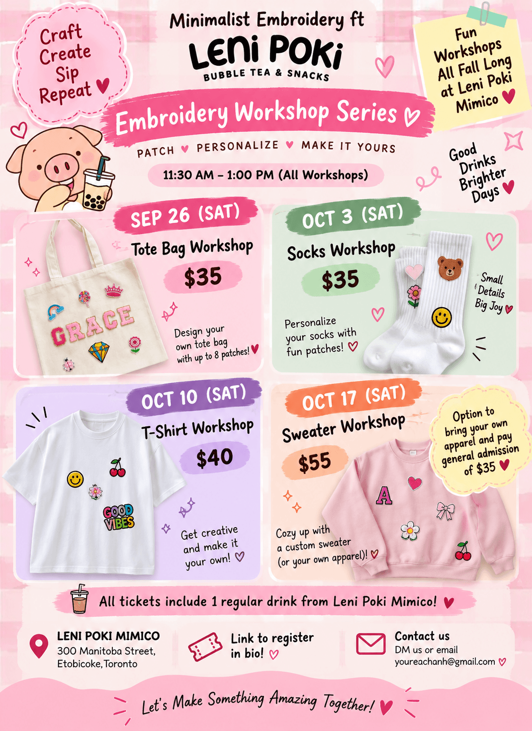 Patch Bar Socks Workshop